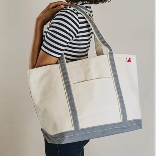 Canvas Medium Boat Tote - Grey